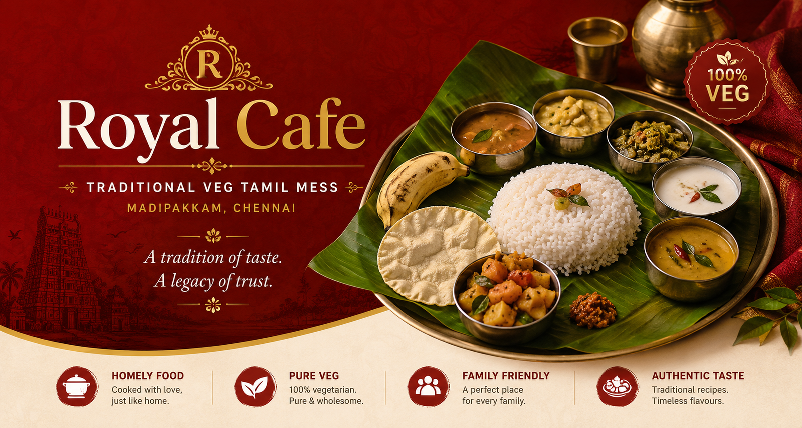 Royal Cafe – Traditional Veg Tamil Mess, Madipakkam Chennai